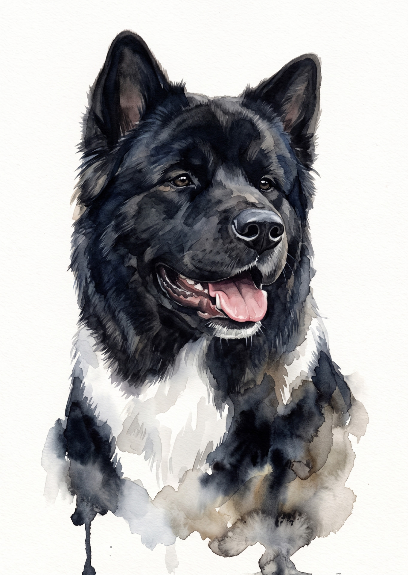 watercolor portrait made from the same photo